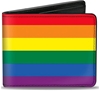 3 x BUCKLE-DOWN Men's PU Bi-Fold Wallet, 4.0" x 3.5", Multi-Colour Flag.  B