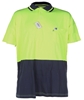 4 x WORKSENSE Poly/Cotton Polo Shirt, Size 4XL, Short Sleeve, Lime/Navy.  B