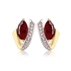 Genuine 9ct  Yellow gold Luxury  Diamond & Natural Ruby   Studs Earrings