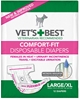 Pack of 12pc VET'S BEST Confort-Fit Disposable Diapers for Dogs, Size L/XL.