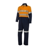 4 x WS WORKWEAR Mens Hi-Vis Coverall with Reflective Tape, Size 137S, Orang