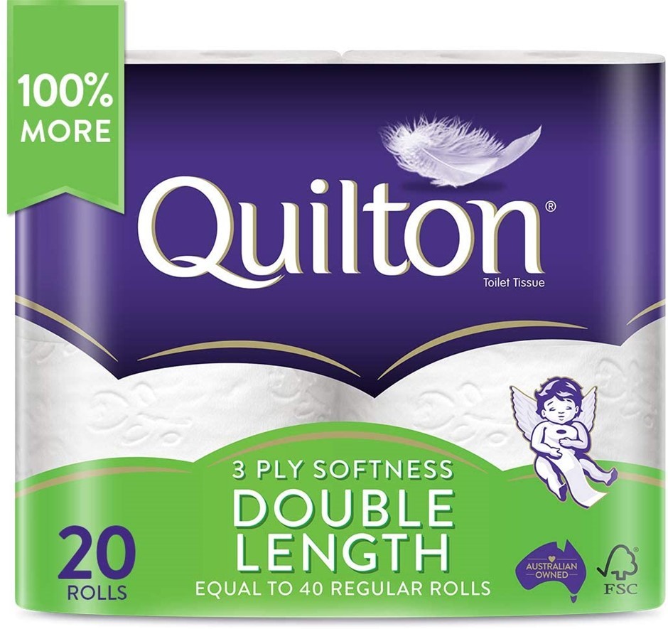 Quilton 3 Ply Double Length Toilet Tissue (360 Sheets per Roll, 11cm x 10cm