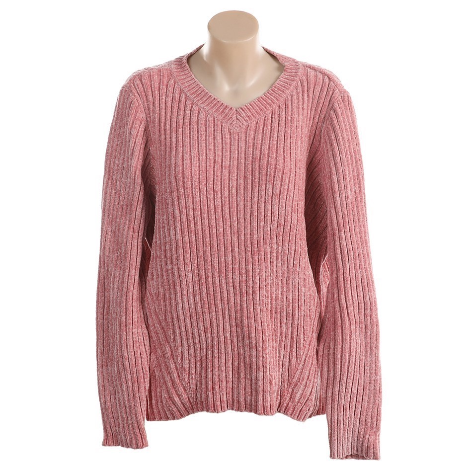 JACHS Women's V-Neck Soft Jumper, Size S, 100% Polyester, Blush Pink. Buye