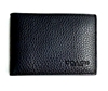 COACH Black Pebble Leather Bi-Fold Wallet