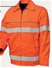 WS WORKWEAR Mens Cotton Long Length Jacket, Size 5XL, Orange. Features Refl
