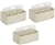 LITEM 3 Pack PORTA Portable Foldable Stacking Storage Box with Lid, Cream.