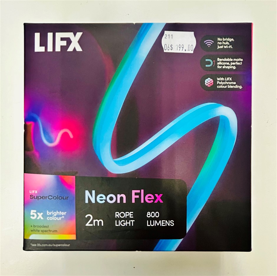 LIFX Super Colour Neon Flex 2m Rope Light 800 Lumens NEW Auction (0282 ...