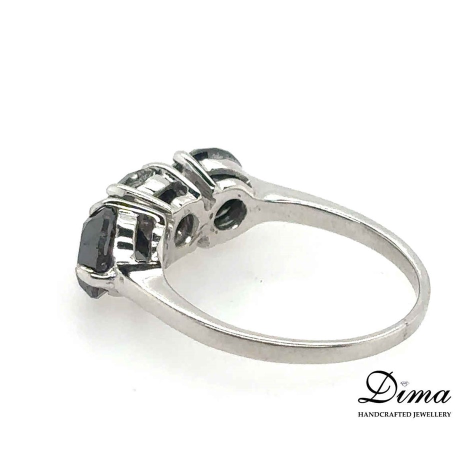 9ct White Gold Three Stone Ring