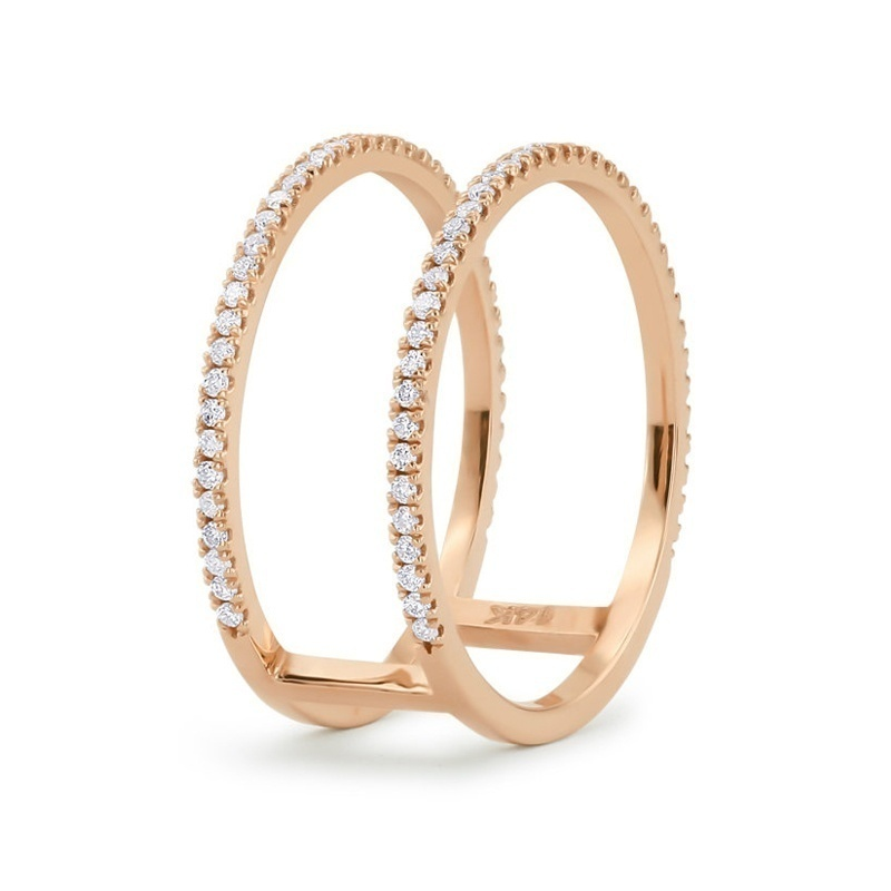 Elegant 18K Rose Gold plated Simulated Diamond Ring Size 7