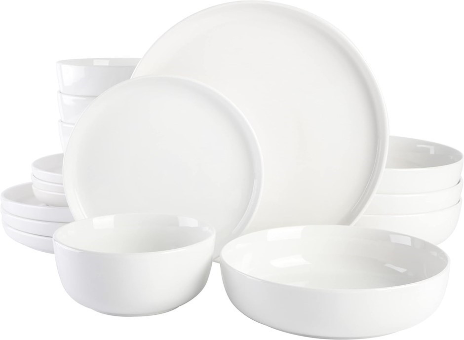 GIBSON 16-Piece Home Oslo Porcelain Chip and Scratch Resistant Dinnerware S