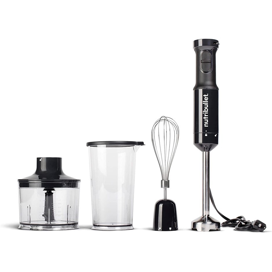 NUTRIBULLET Immersion Blender Deluxe Set, Black, Stainless Steel. N.B: Reta