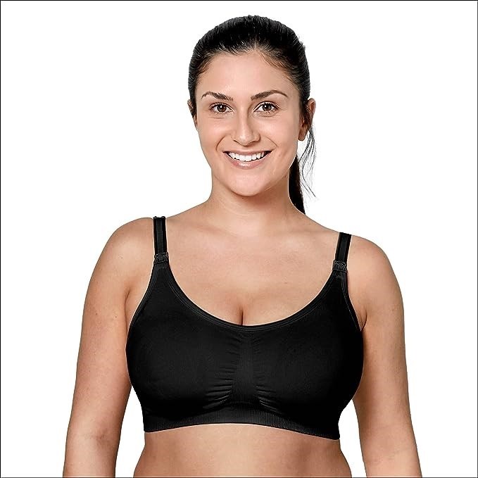 MEDELA 3 in 1 Nursing & Pumping Bra, Size L, Black.