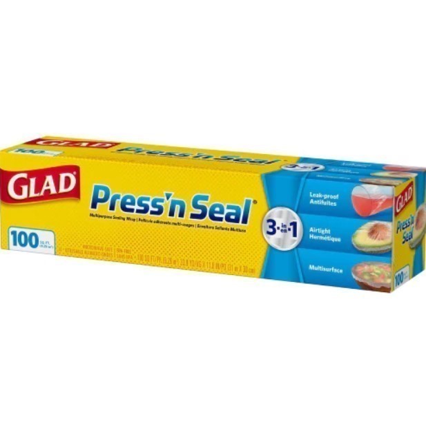 3 x GLAD Press N' Seal, 140 Meters Square. N.B. Damaged packaging.