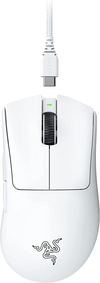 RAZER DeathAdder V3 Pro Ergonomic Wireless Gaming Mouse, AP Packaging, Whit