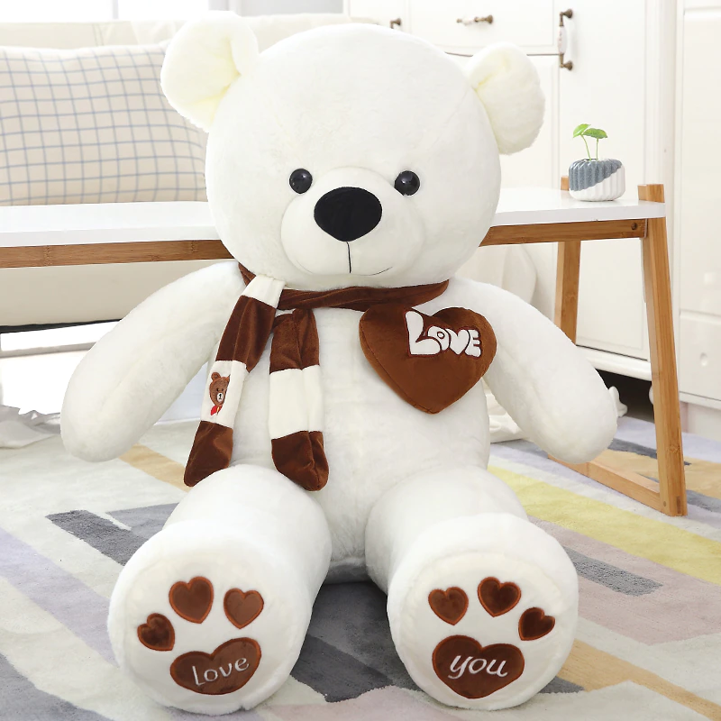 Huge 100cm White Giant Teddy Bear Toys Stuffed Animals Soft Plush Cotton