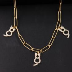 Elegant 18K Yellow Gold Plated Simulated Diamond Necklace