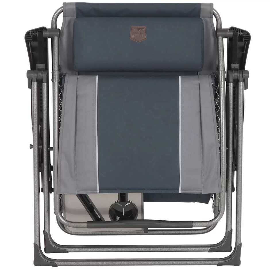 TIMBER RIDGE Folding Directors Chair, Blue And Grey, Model 40326. NB