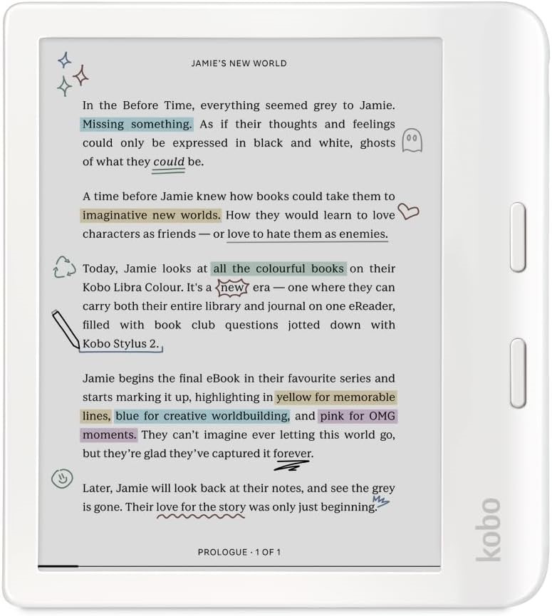 KOBO Libra Colour E-Book Reader, White