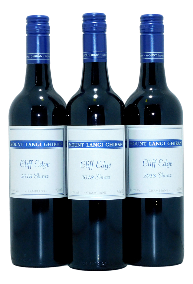 Mt Langi Cliff Edge Shiraz 2018 (3x 750mL), VIC. 