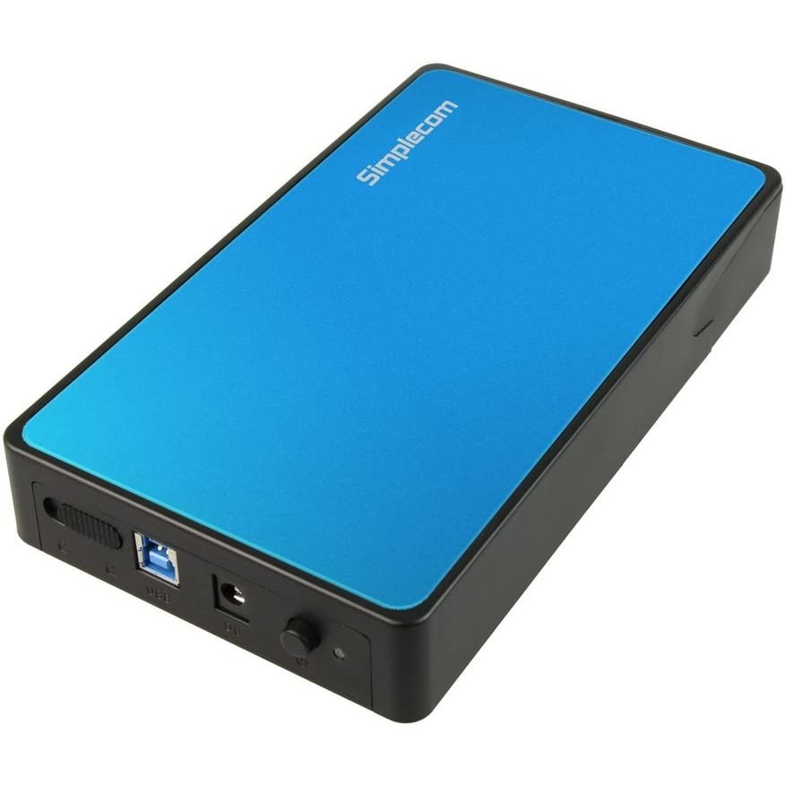 SIMPLECOM 3.5" SATA HDD to USB 3.0 Hard Drive Enclosure, Blue, SE325, 25150