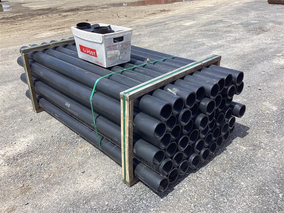51 x Unused PVC Fencing Pipe Posts Auction (0009-7054280) | Grays Australia