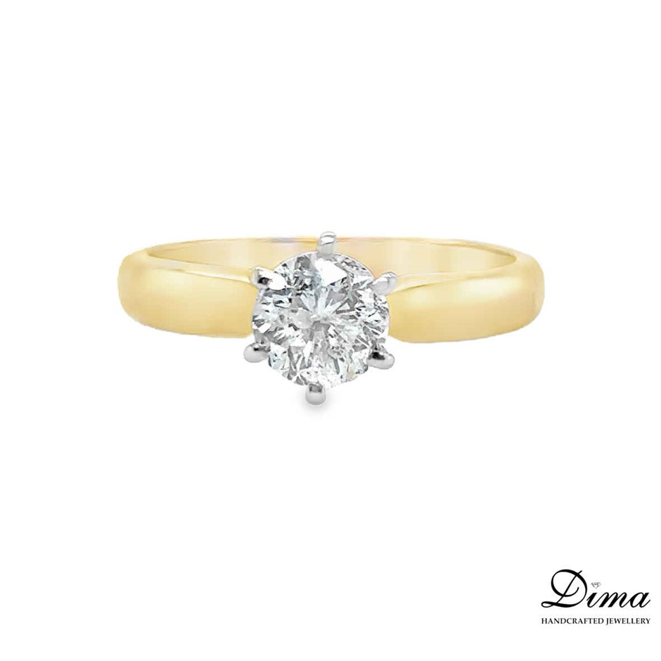 14ct Yellow and White Gold 1.12ct Diamond Ring