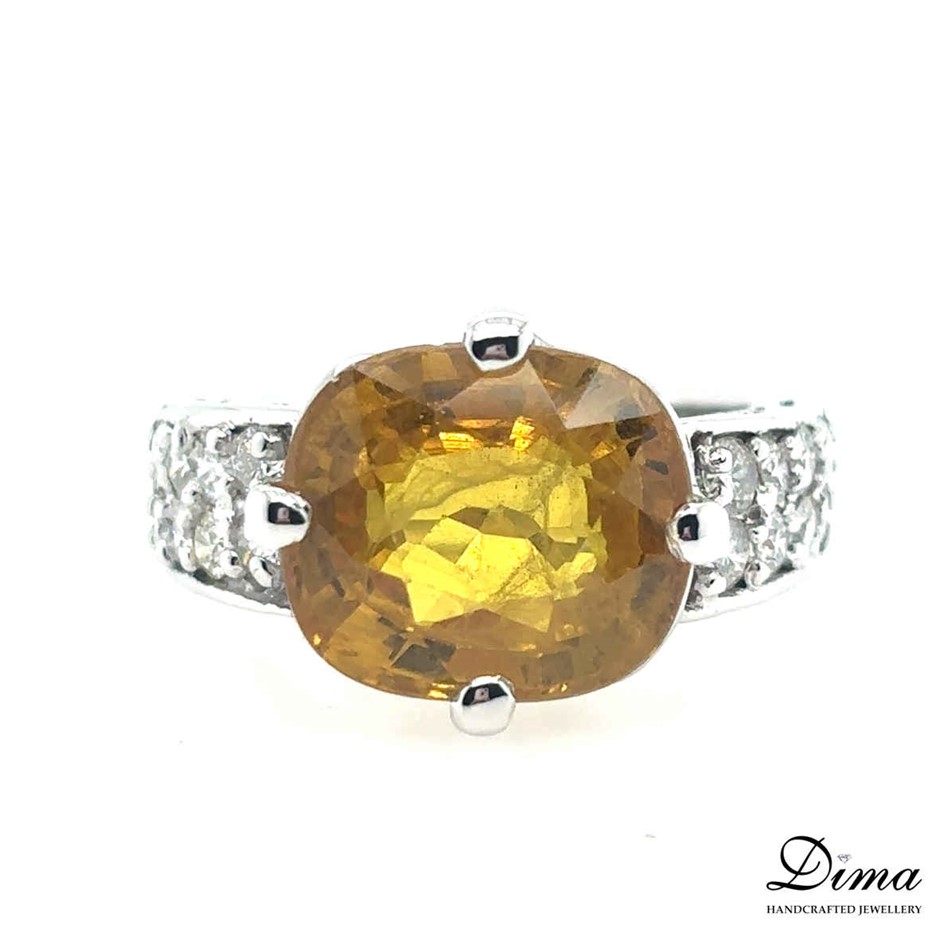 18ct White Gold 9.65ct Sapphire and Diamond Ring