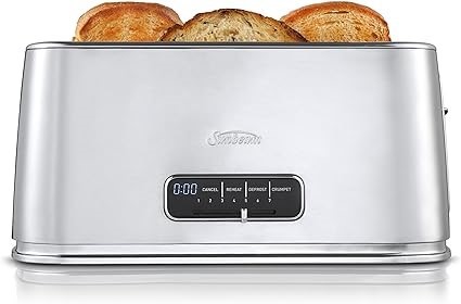 SUNBEAM Arise Long Slot 4-Slice Toaster, LED Countdown Timer Display, Brush
