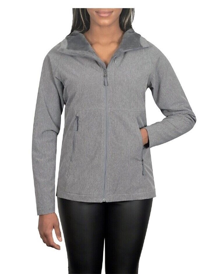 SIGNATURE Women's Softshell Jacket, Size L, Grey. Buyers Note - Discount F