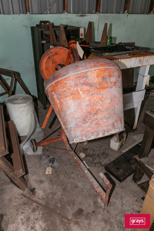 Electric Mobile Concrete Mixer  with Assorted Hand Tools