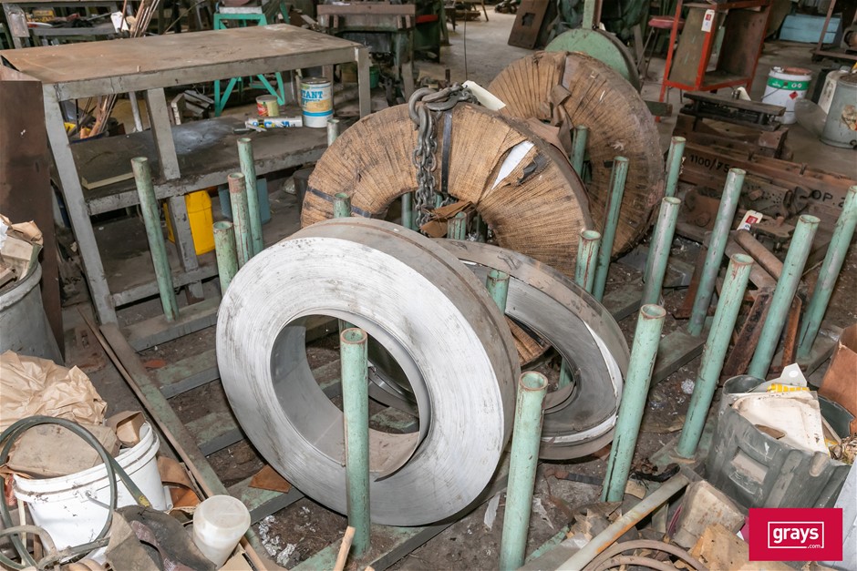 Assorted Sheet Steel Coils & Coil Feeder