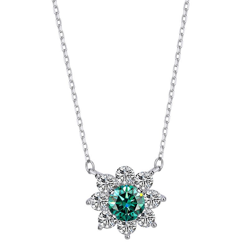 GRA-certified 1.00-carat Green Moissanite Necklace