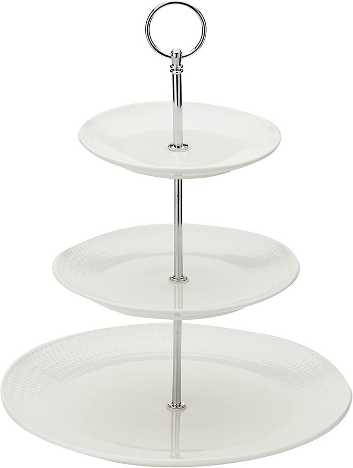 MAXWELL & WILLIAMS White Basic Diamonds, 3-Tier Cake Stand.