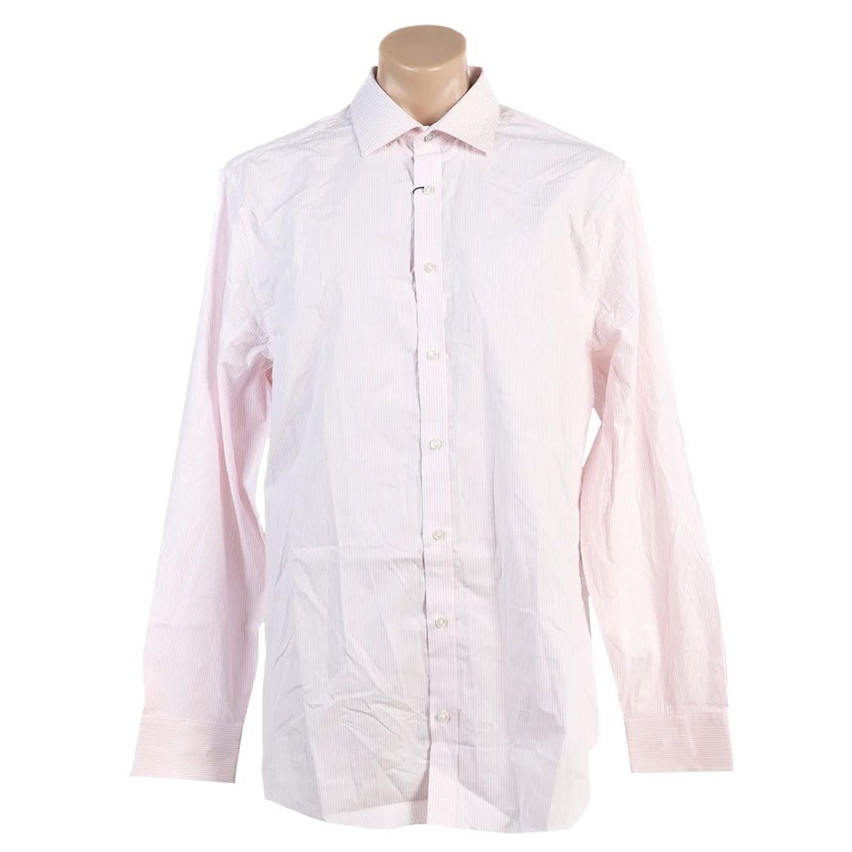 BEN SHERMAN Men's Slim Fit Shirt, Size XL, 100% Cotton, Pink/White (PLP), P
