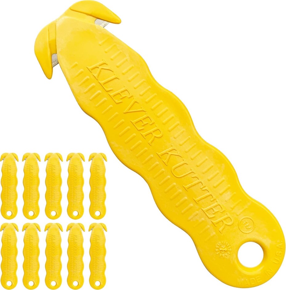 3 Packs of 10 x KLEVER Kutter Cutters, Yellow.