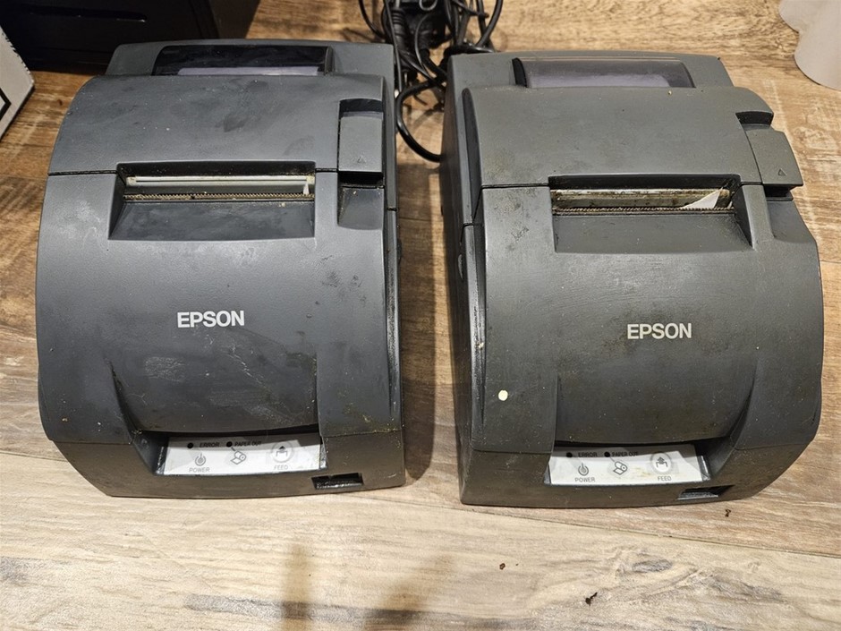 2x EPSON TMU220B Impact Dot Matrix Ethernet Receipt Printer