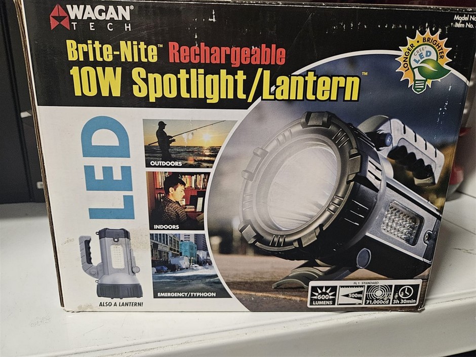 Wagan Tech Brite-Nite Rechargable 10W Spotlight/Lantern LED