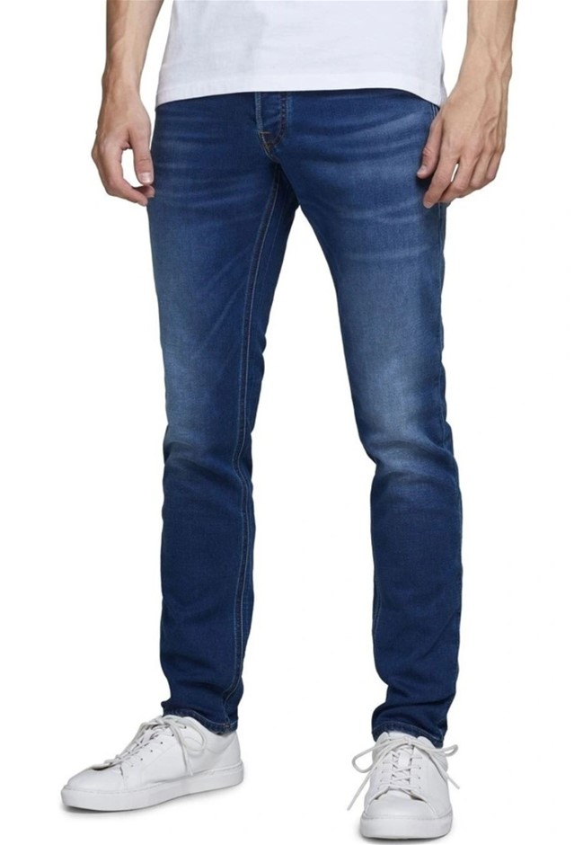 JACK & JONES Glenn 006 Knit Slim Fit Tapered Jeans, Size 30/32, Blue Denim