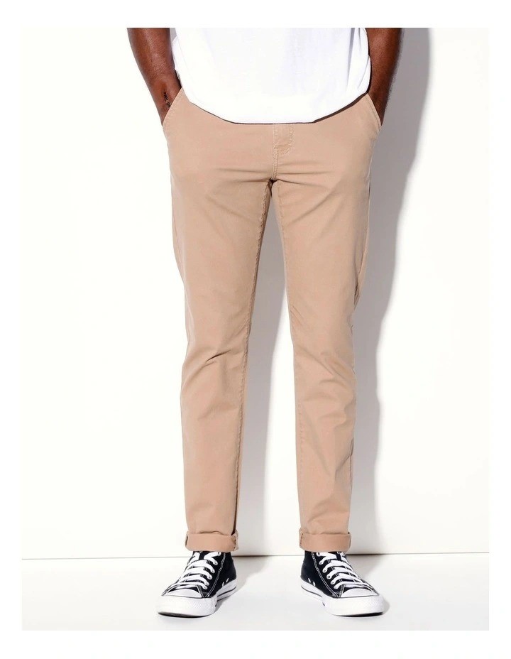 KENJI Skarsgard Skinny Chino, Size 30, Sand NB: Missing Top Button