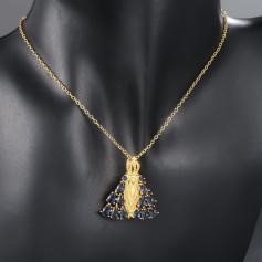 Elegant 18K Yellow Gold plated Simulated Diamond Necklace