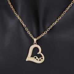 Elegant 18K Yellow Gold plated Simulated Diamond Necklace