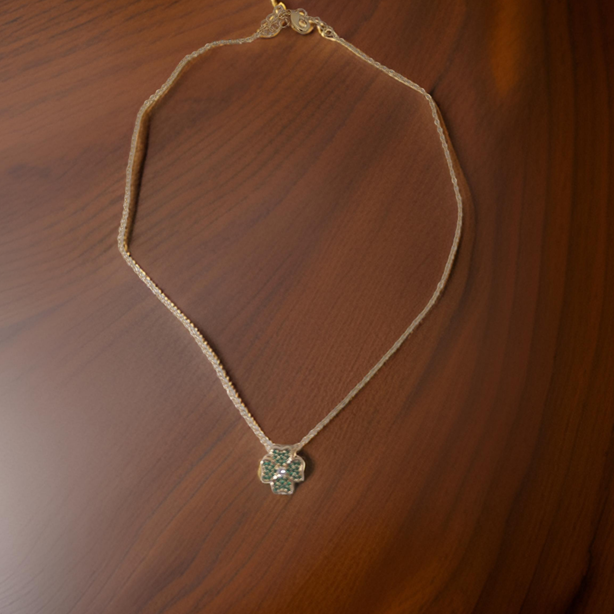 Elegant 18K Yellow Gold plated Simulated Diamond Necklace