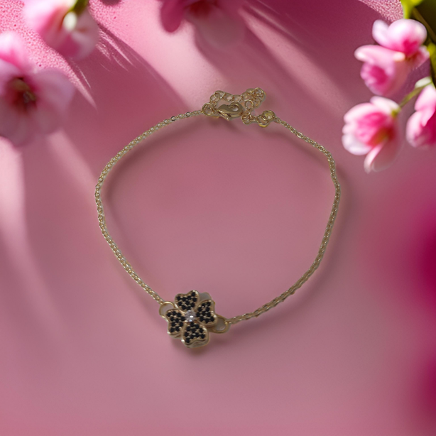 Elegant 18K Yellow Gold plated Simulated Diamond Bracelet