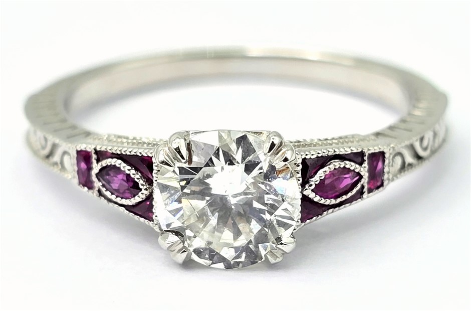 1.11 Carat Diamond And White Gold Engagement Ring