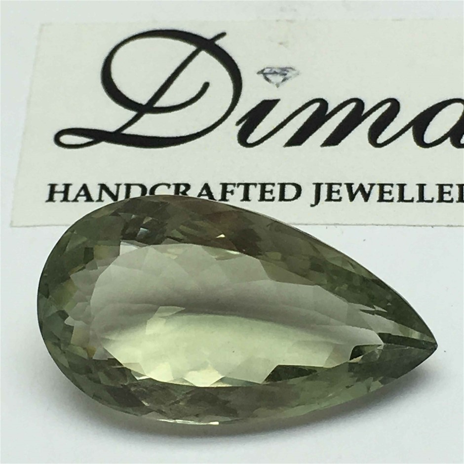 One Stone Green Amethyst Pear 26.00ct
