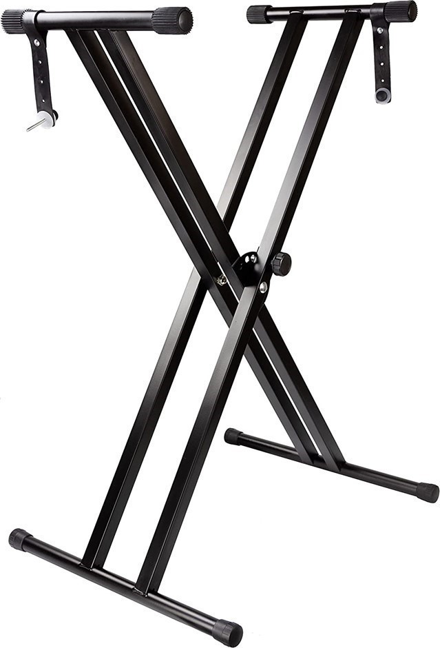 ROCKJAM RJX29 Double Braced Keyboard Stand, Colour: Black, Dimensions: 17.9