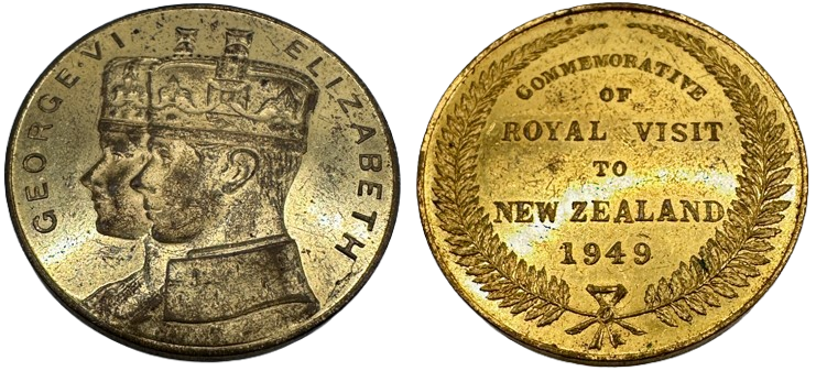 (Proposed) Royal Visit, 1949, struck in gilt (34mm)