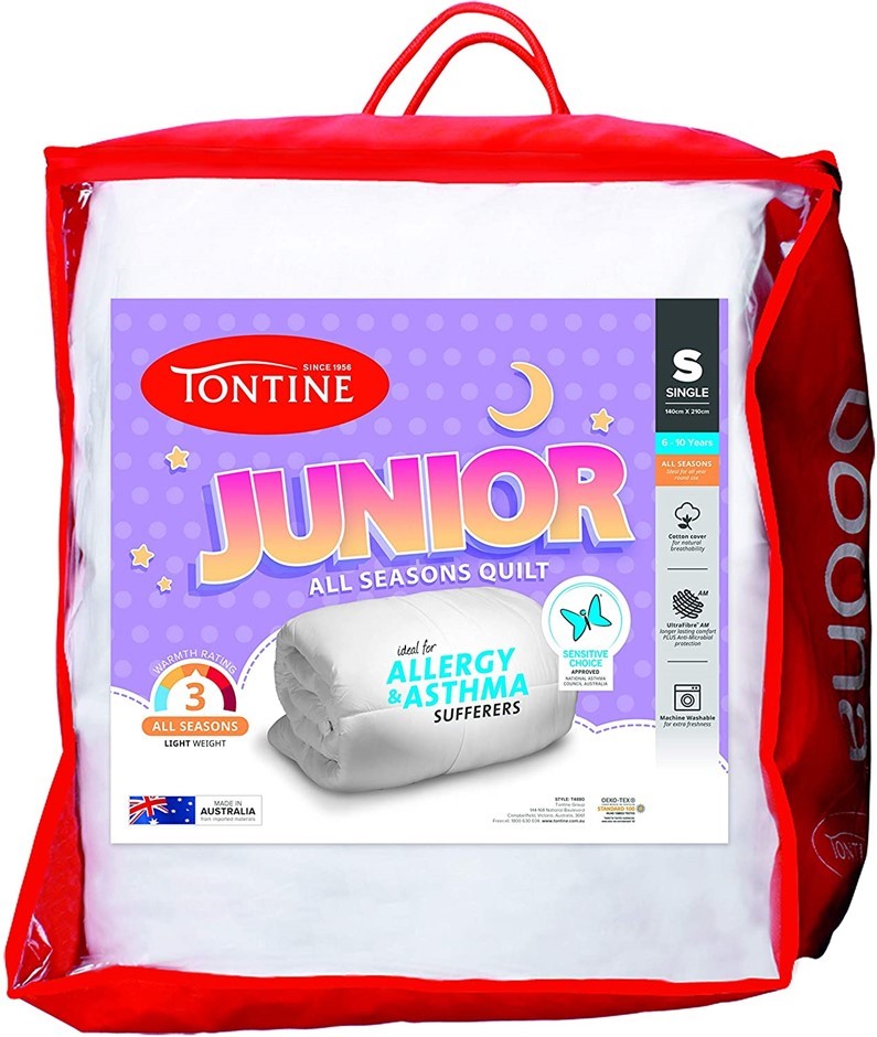 TONTINE Junior Quilt, Single, White. NB: Tears On Corners & Not In Original