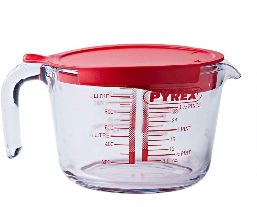 PYREX Classic Glass Measuring Jag with Lid, 1L Capacity, 20. 9 x 16.1 x 11.