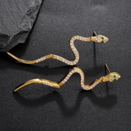 Elegant 18K Yellow Gold plated Simulated Diamond Earrings